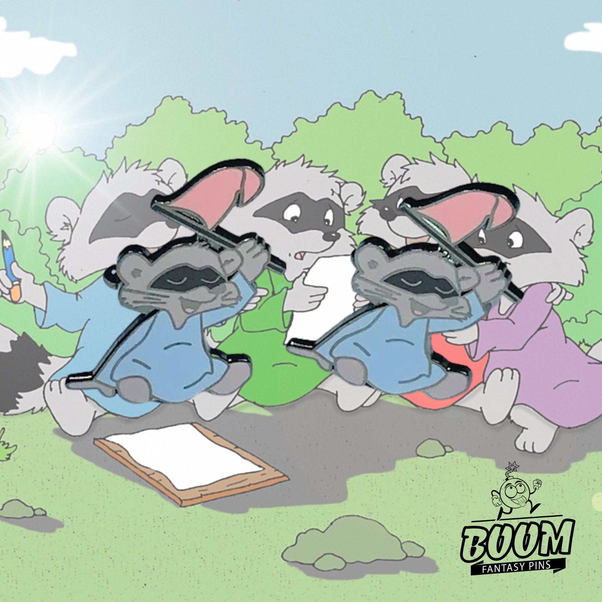 Cufflinks – Pink Flag Raccoon from Robin Hood – Disney Fantasy