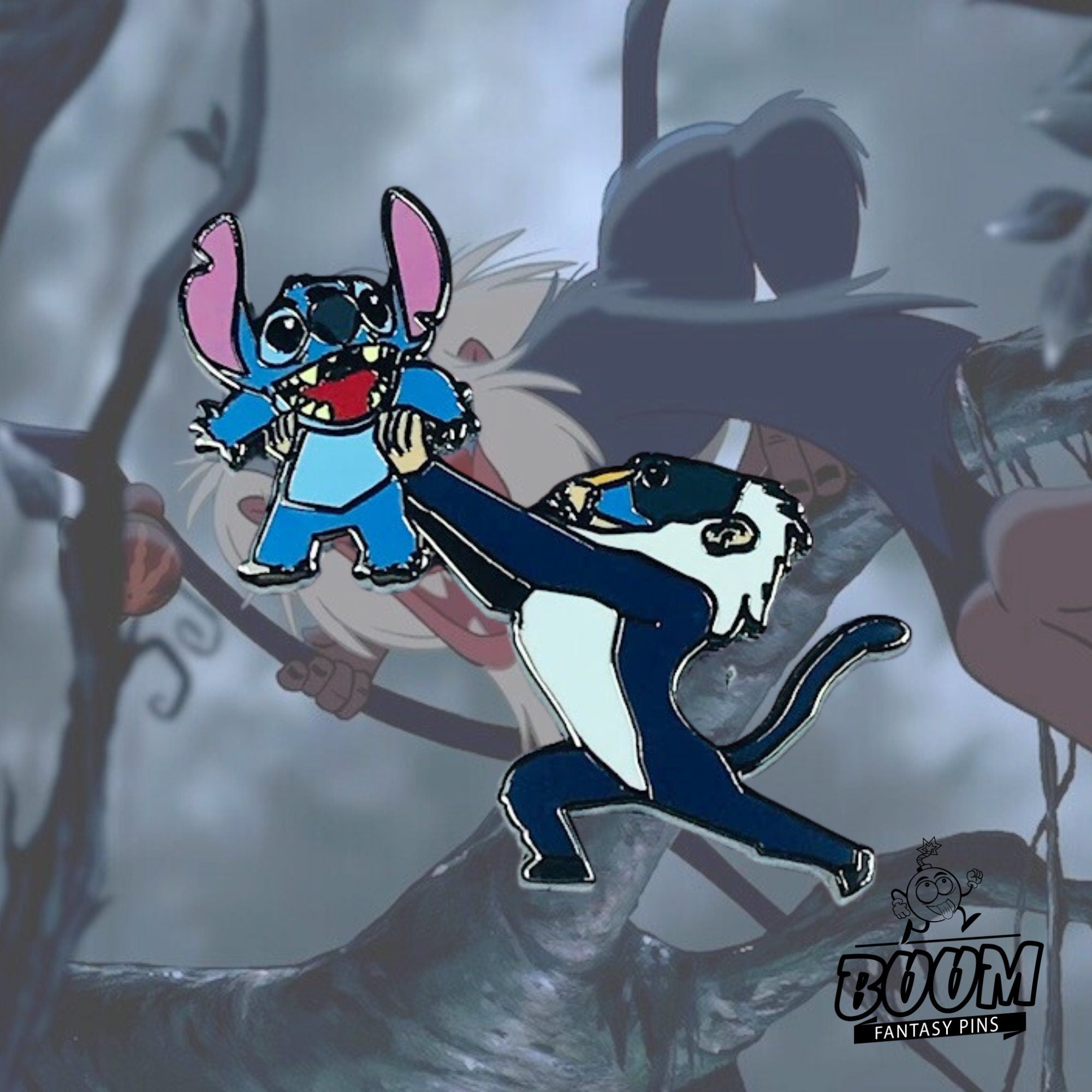 Pin's – Stitch de Lilo &amp; Stitch et Rafiki du Roi Lion – Disney Fantasy