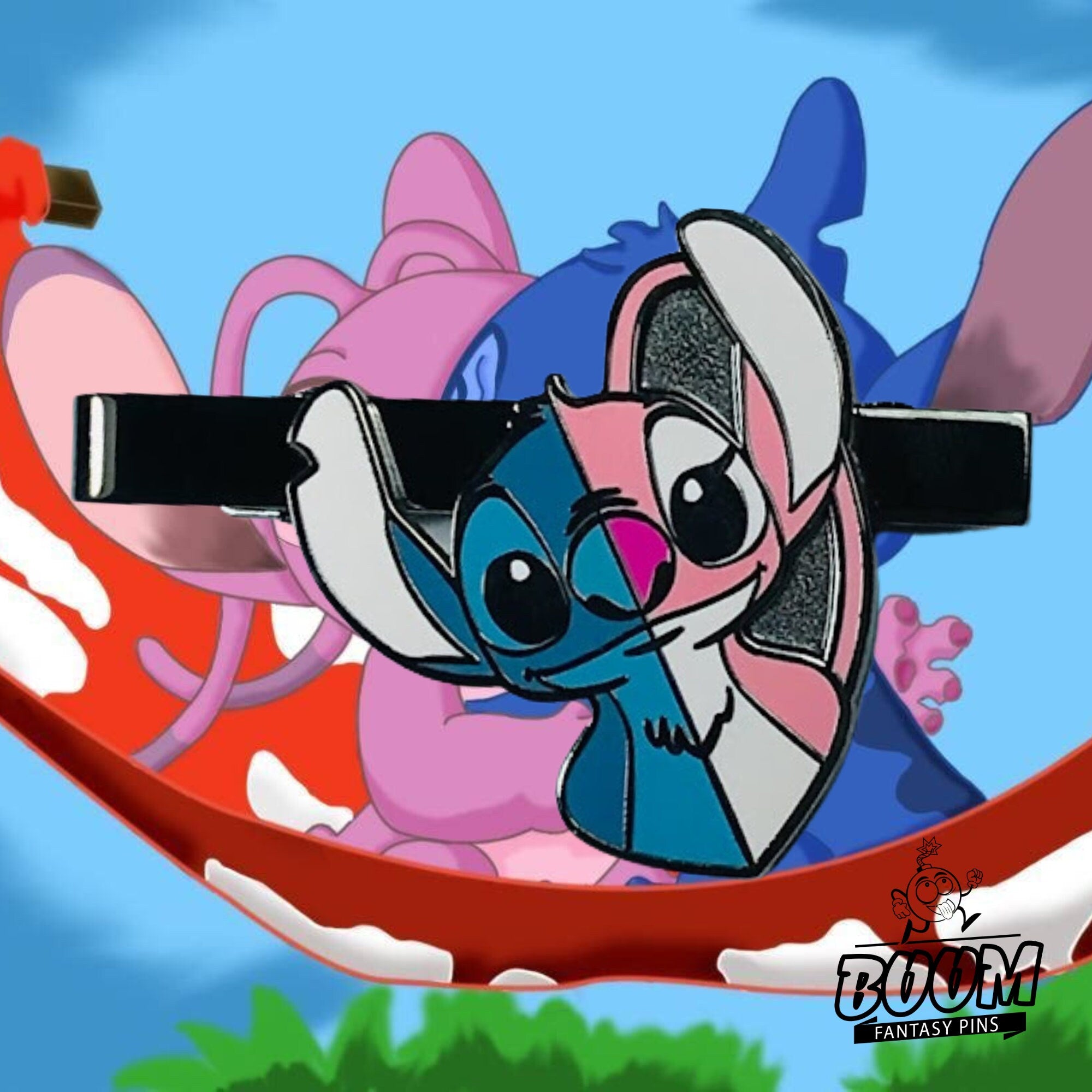 Tie Clip – Stitch and Angel from Lilo & Stitch – Disney Fantasy