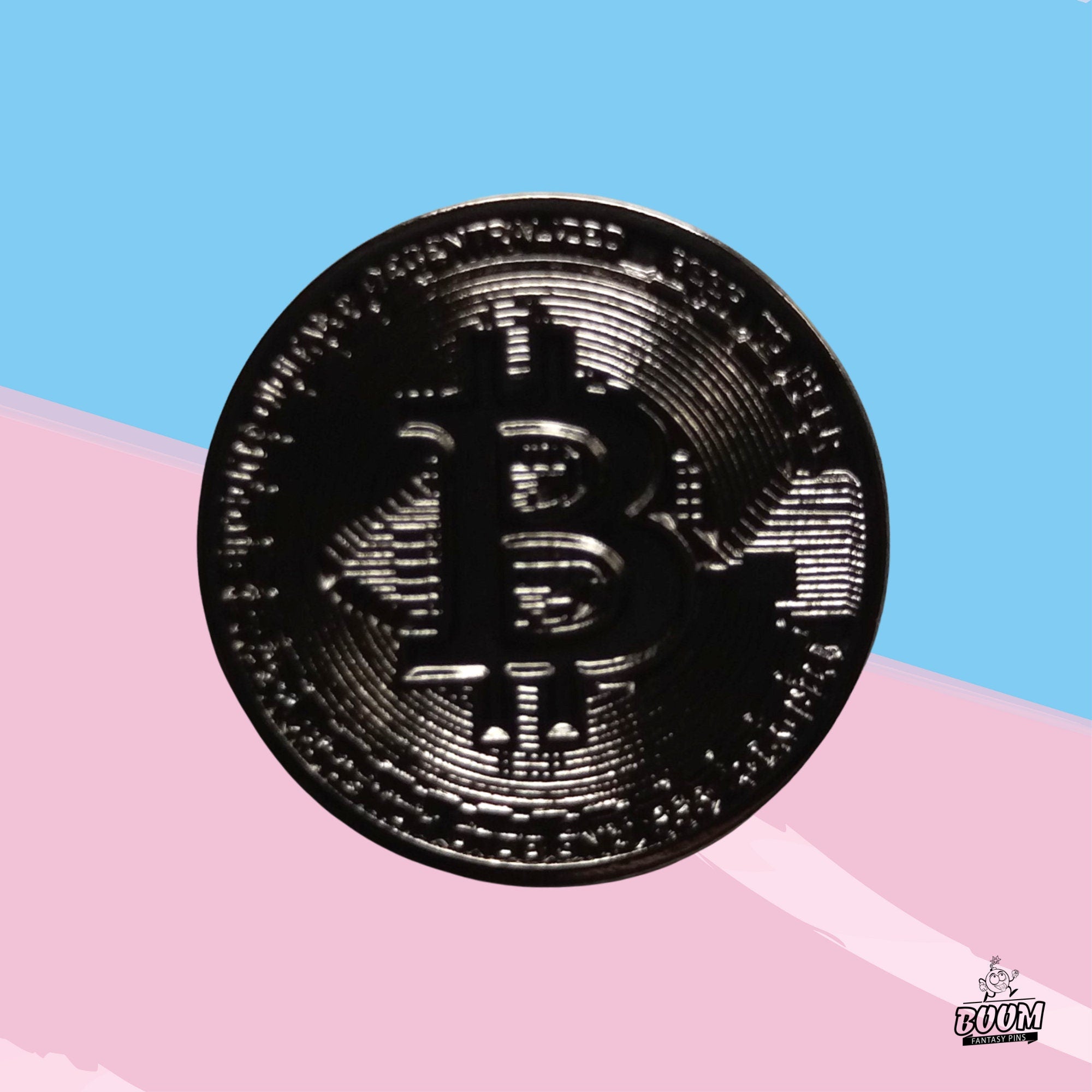 Pin: Símbolo de Bitcoin del Protocolo de Criptomonedas – Tecnología Blockchain