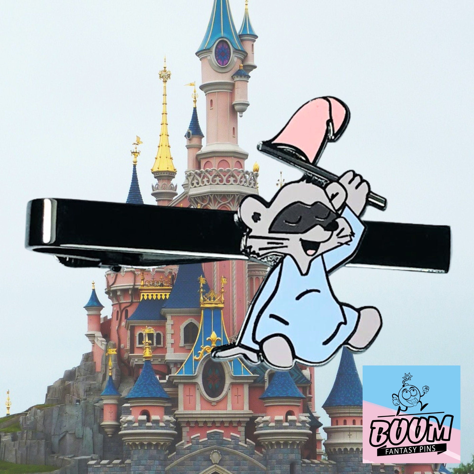 Pinza de corbata – Mapache de la bandera rosa de Robin Hood – Disney Fantasy