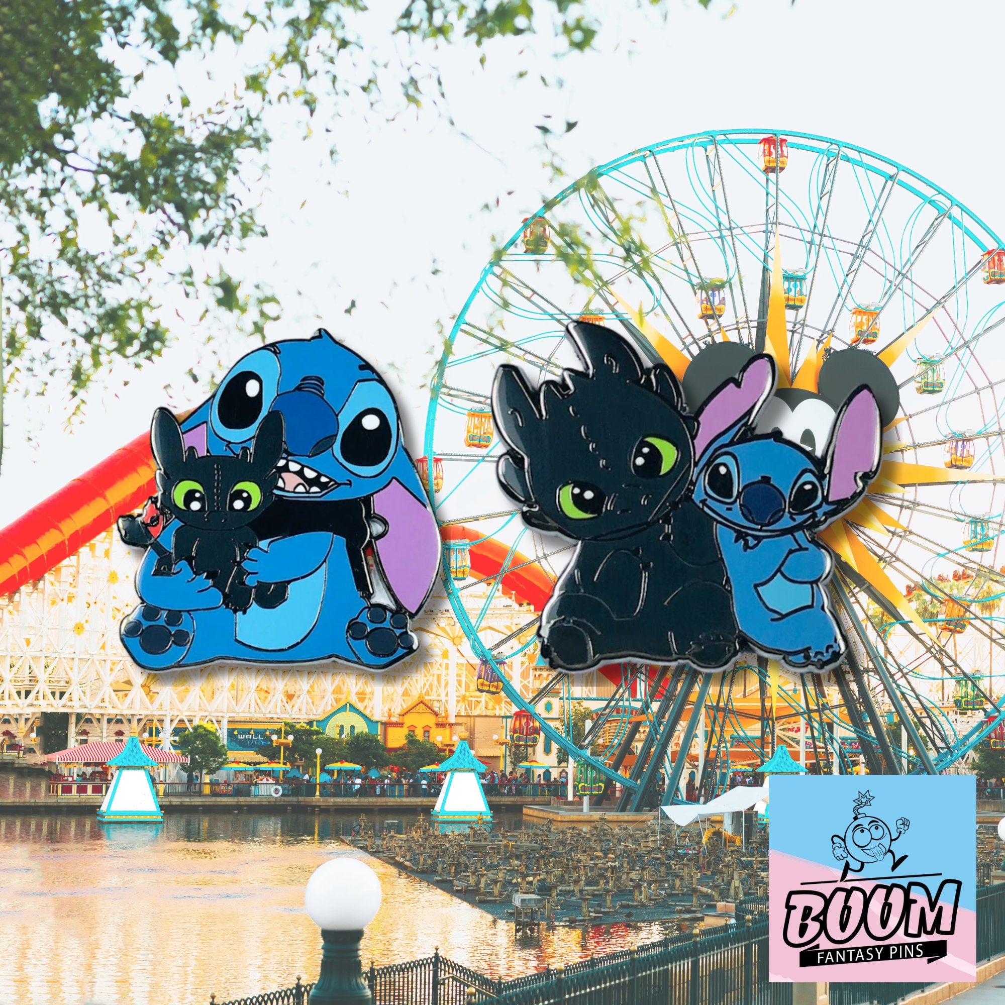 Pin – Stitch de Lilo &amp; Stitch y Desdentao de Cómo entrenar a tu dragón – Disney Fantasy