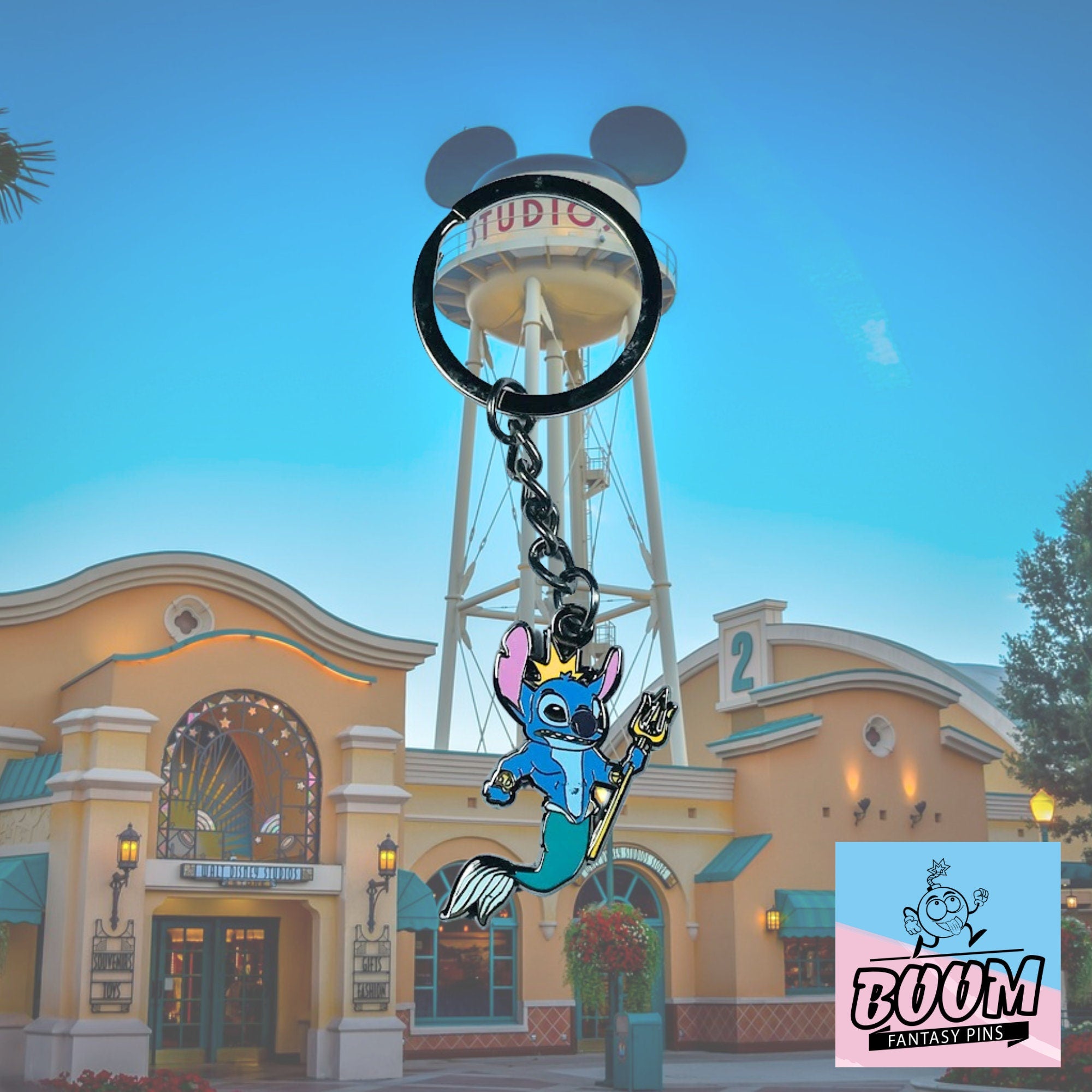 Llavero – Stitch como el Rey Tritón de Lilo &amp; Stitch – Disney Fantasy