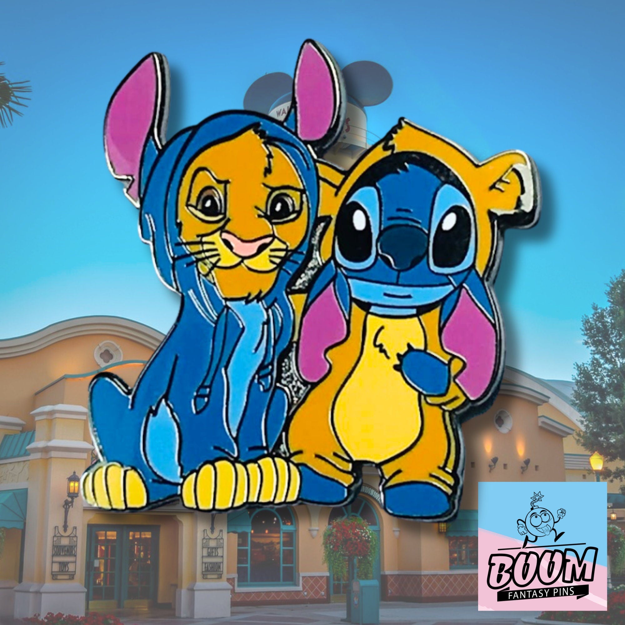 Pin – Simba de El Rey León y Stitch de Lilo &amp; Stitch – Disney Fantasy