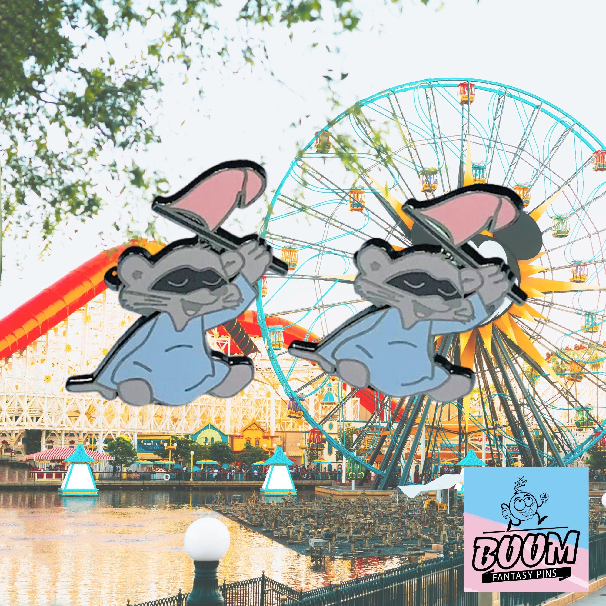 Cufflinks – Pink Flag Raccoon from Robin Hood – Disney Fantasy