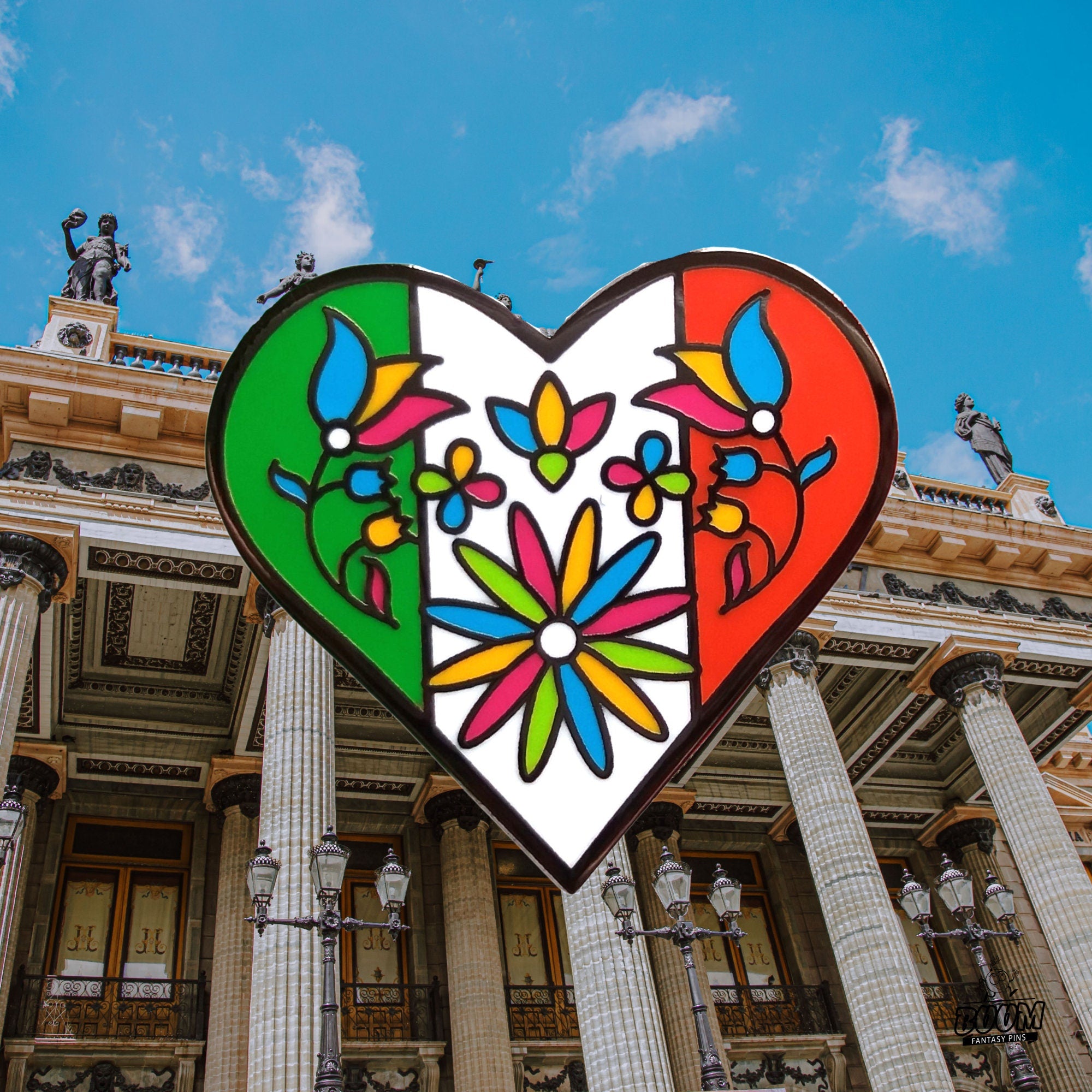 Épinglette – Symbole du cœur de la fête nationale mexicaine – Culture mexicaine