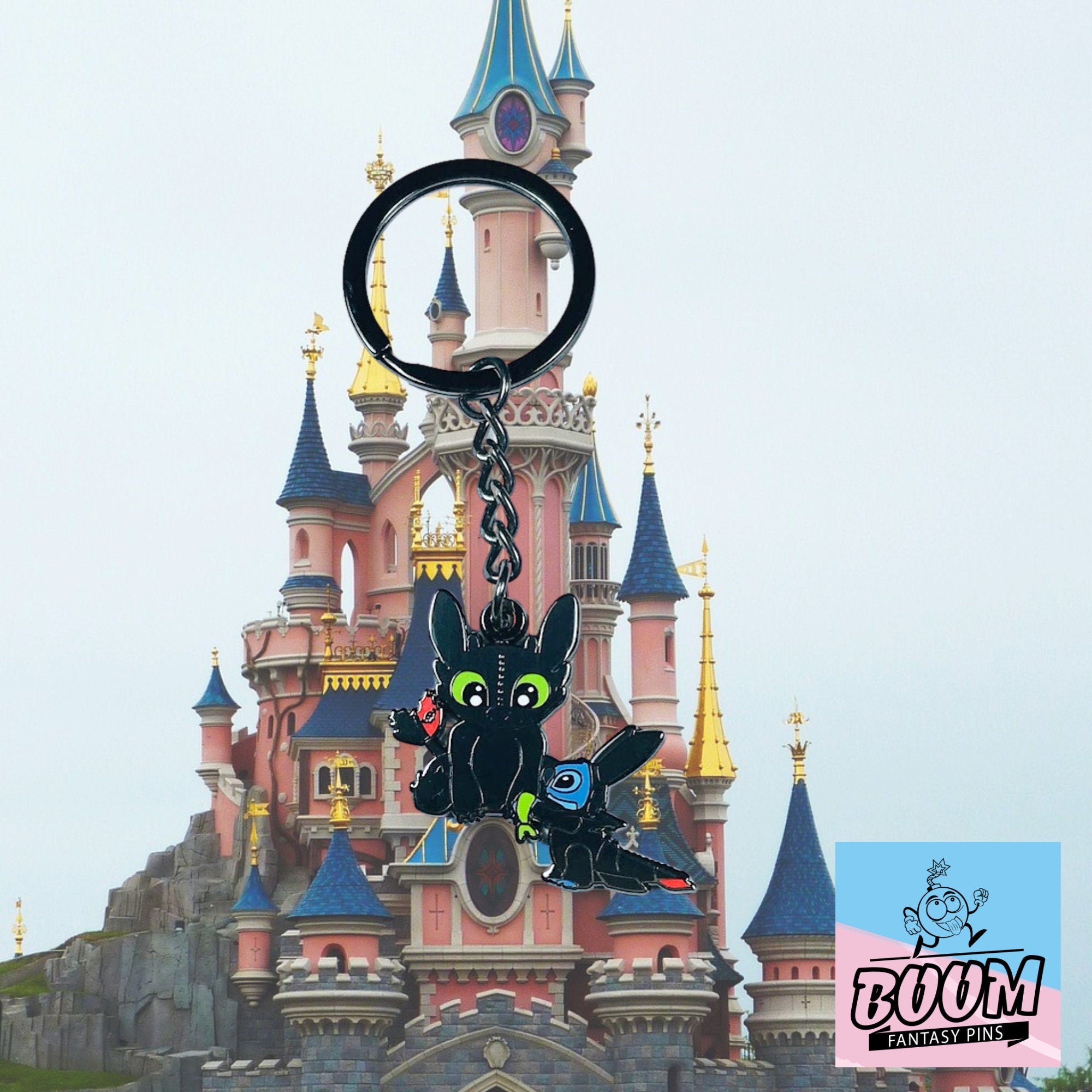 Llavero – Experimento 626 Stitch de Lilo &amp; Stitch y Desdentao de Cómo entrenar a tu dragón – Disney Fantasy