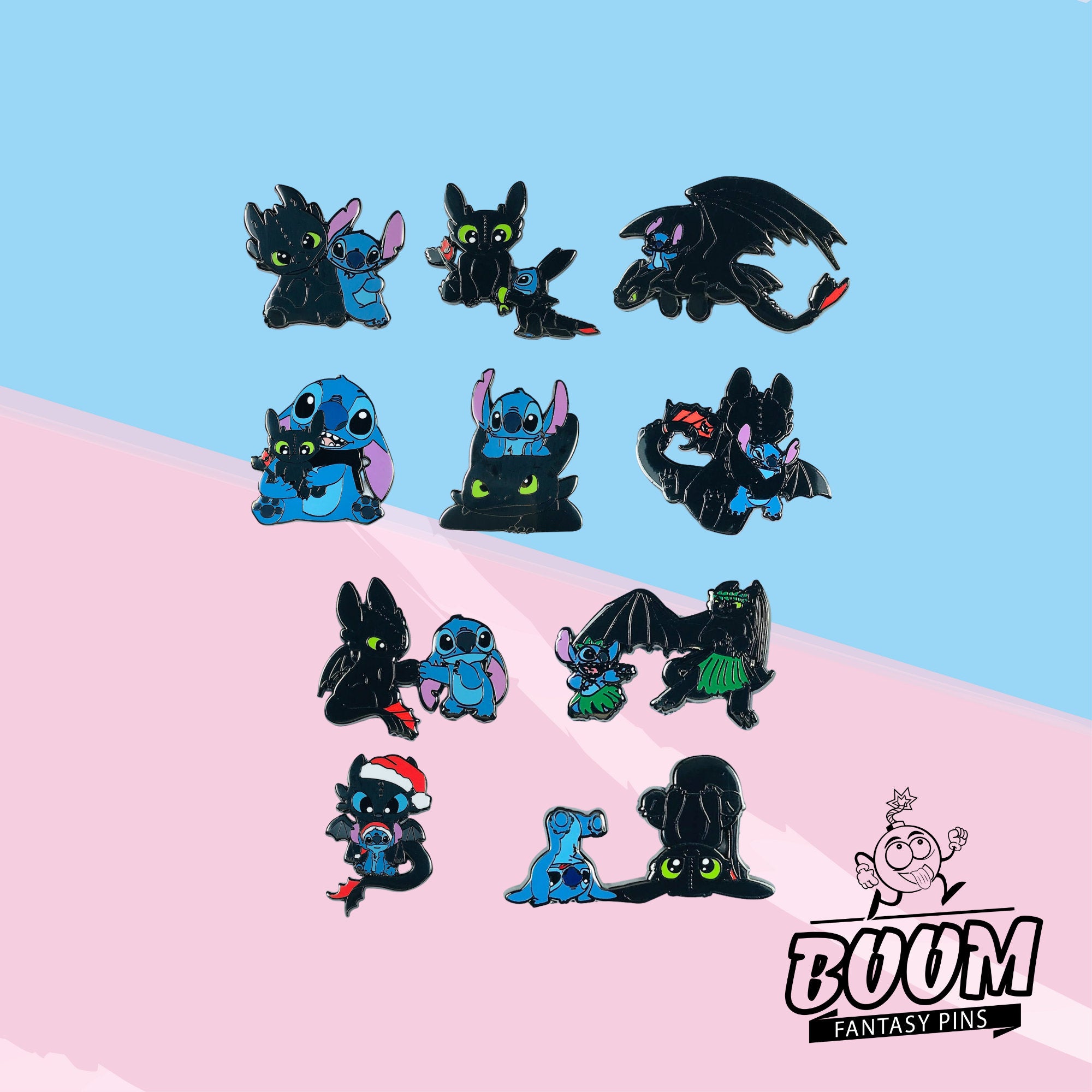 Pin – Experimento 626 Stitch de Lilo &amp; Stitch y Desdentao de Cómo entrenar a tu dragón – Disney Fantasy