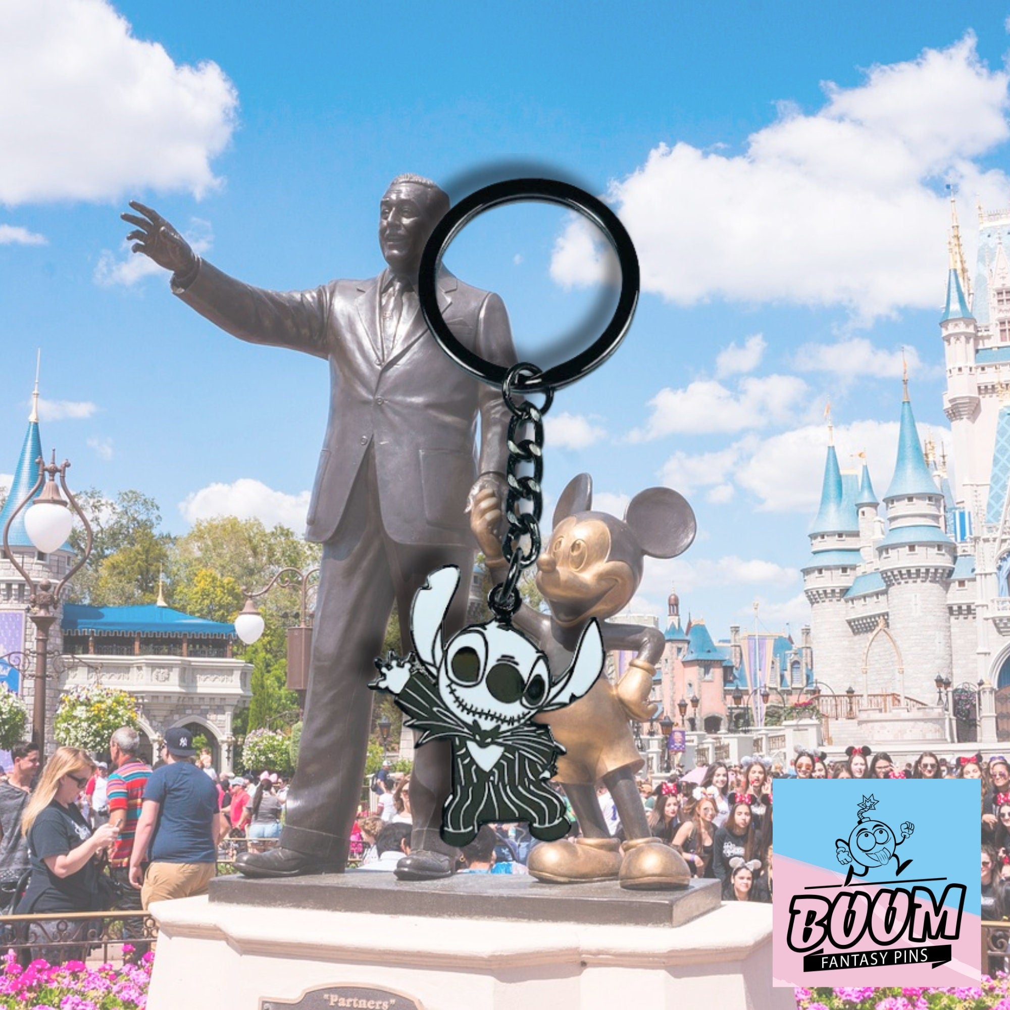 Stitch keychain, Nightmare Before Christmas, Disney fantasy keychains, Stitch as Jack Skellington, keychain, Halloween Limited Edition