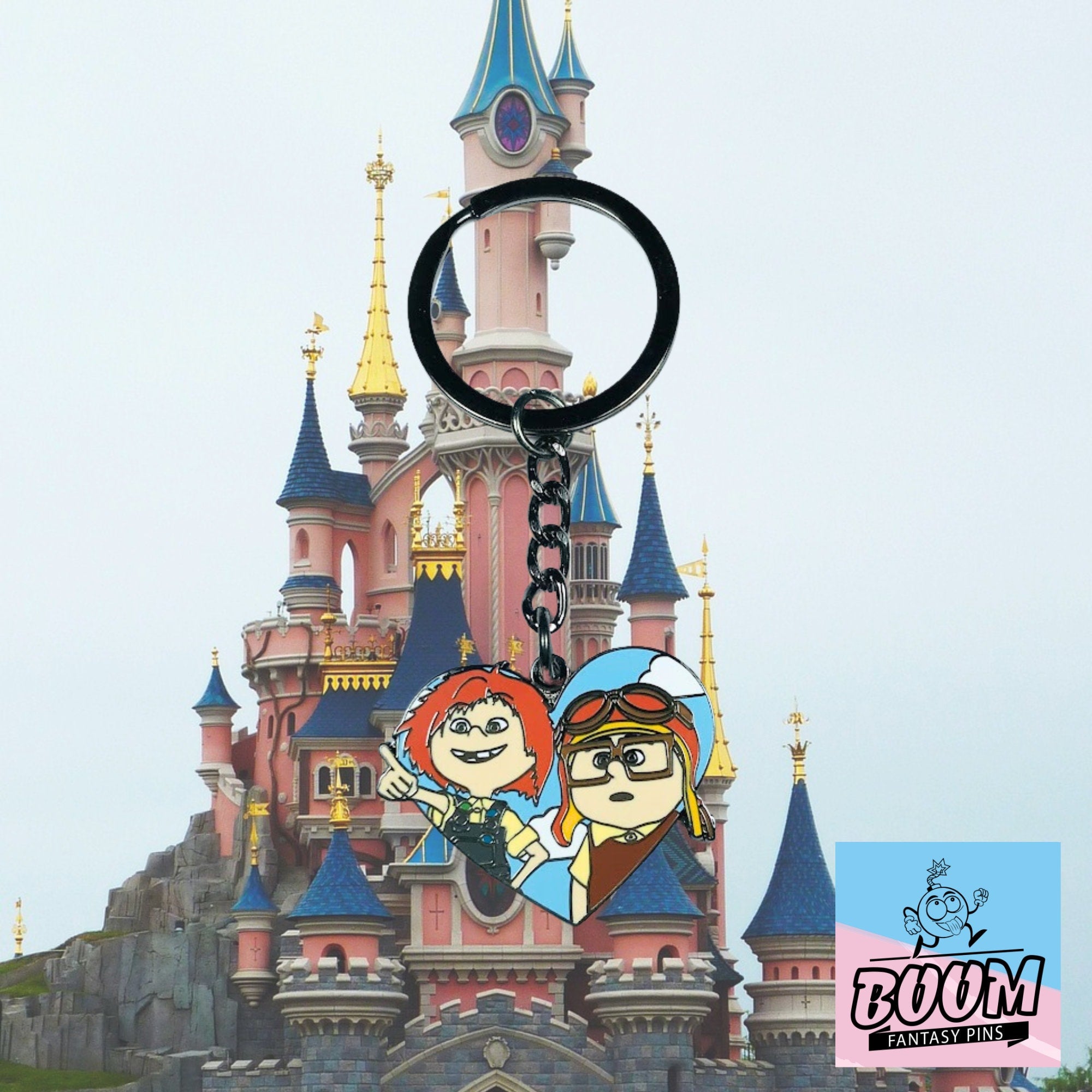 Porte-clés – Carl Fredricksen et Ellie Fredricksen du film Là-haut – Disney Fantasy