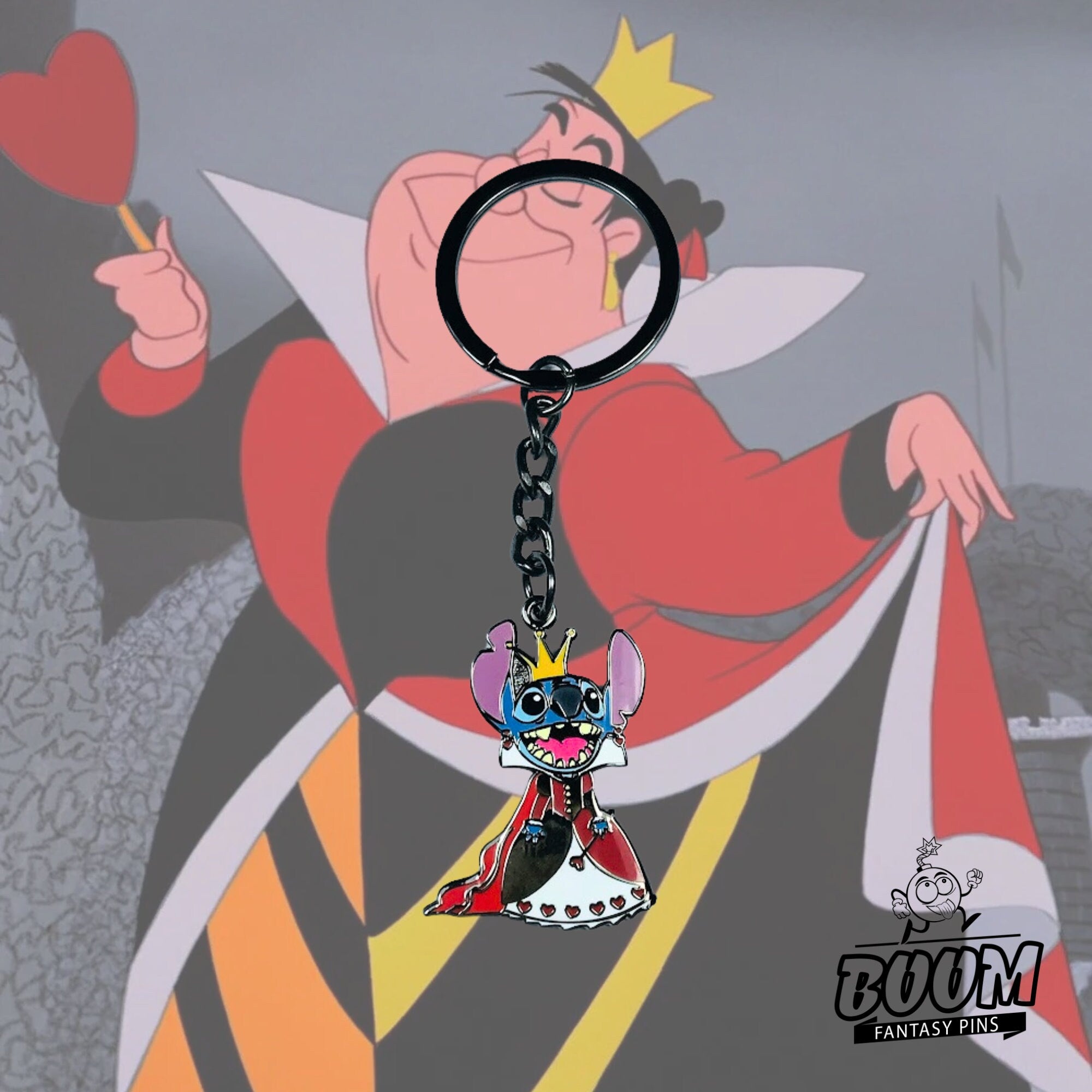 Llavero – Experimento 626 Stitch como Reina de Corazones de Lilo &amp; Stitch – Disney Fantasy