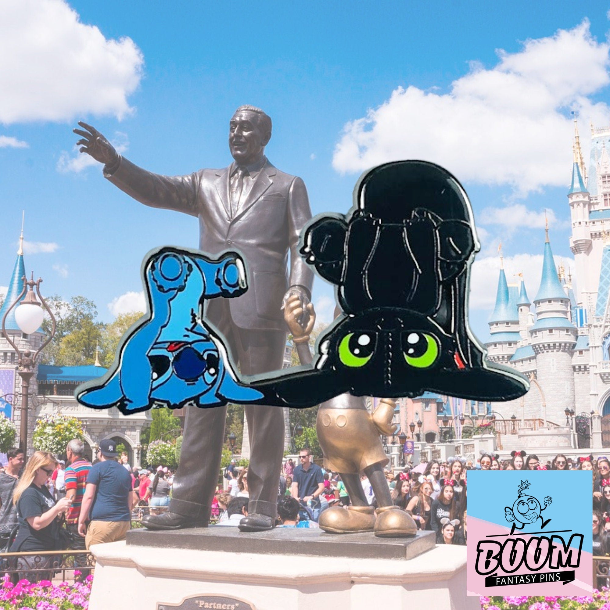 Pin – Experimento 626 Stitch de Lilo y Stitch y Desdentao de Cómo entrenar a tu dragón – Disney Fantasy