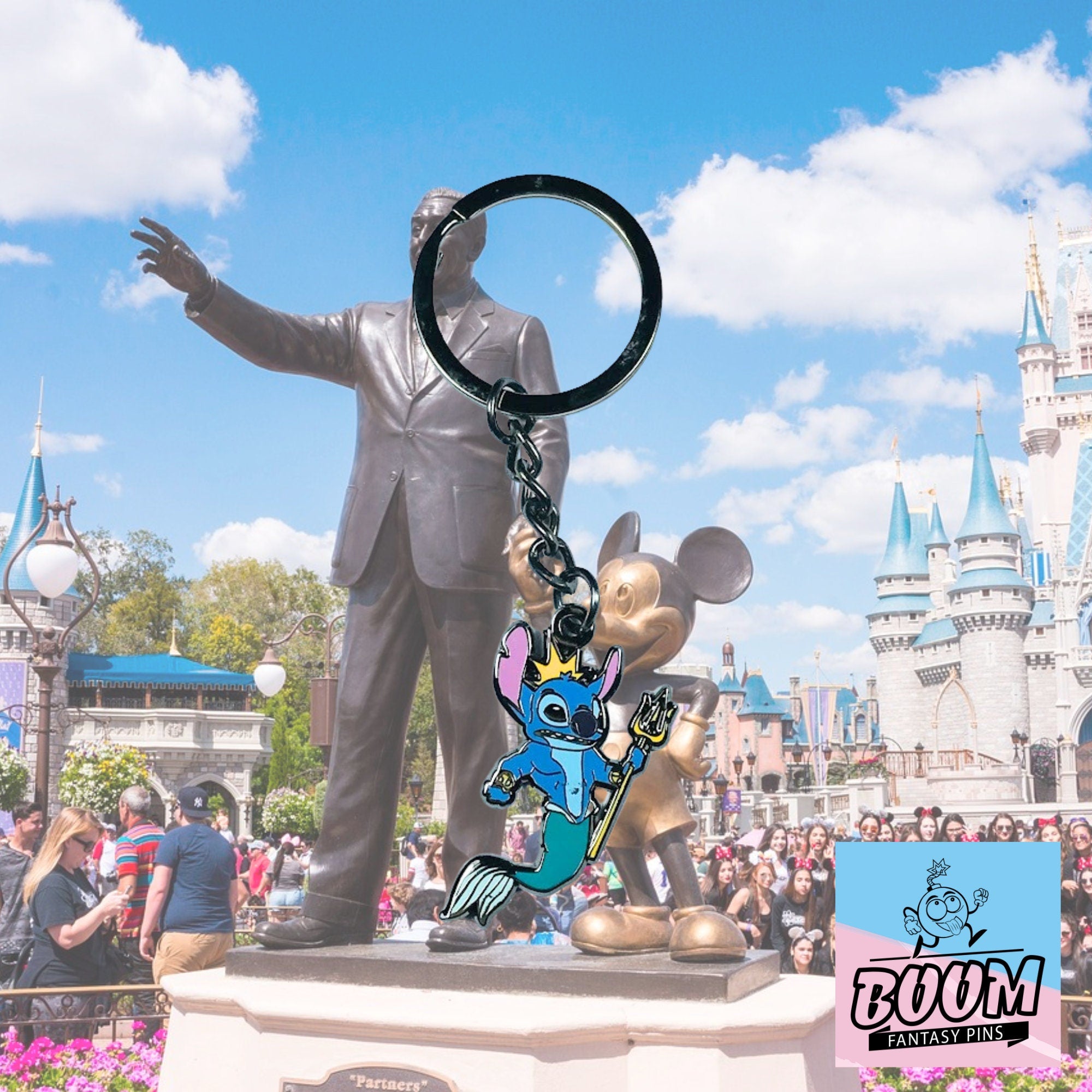 Llavero – Stitch como el Rey Tritón de Lilo &amp; Stitch – Disney Fantasy