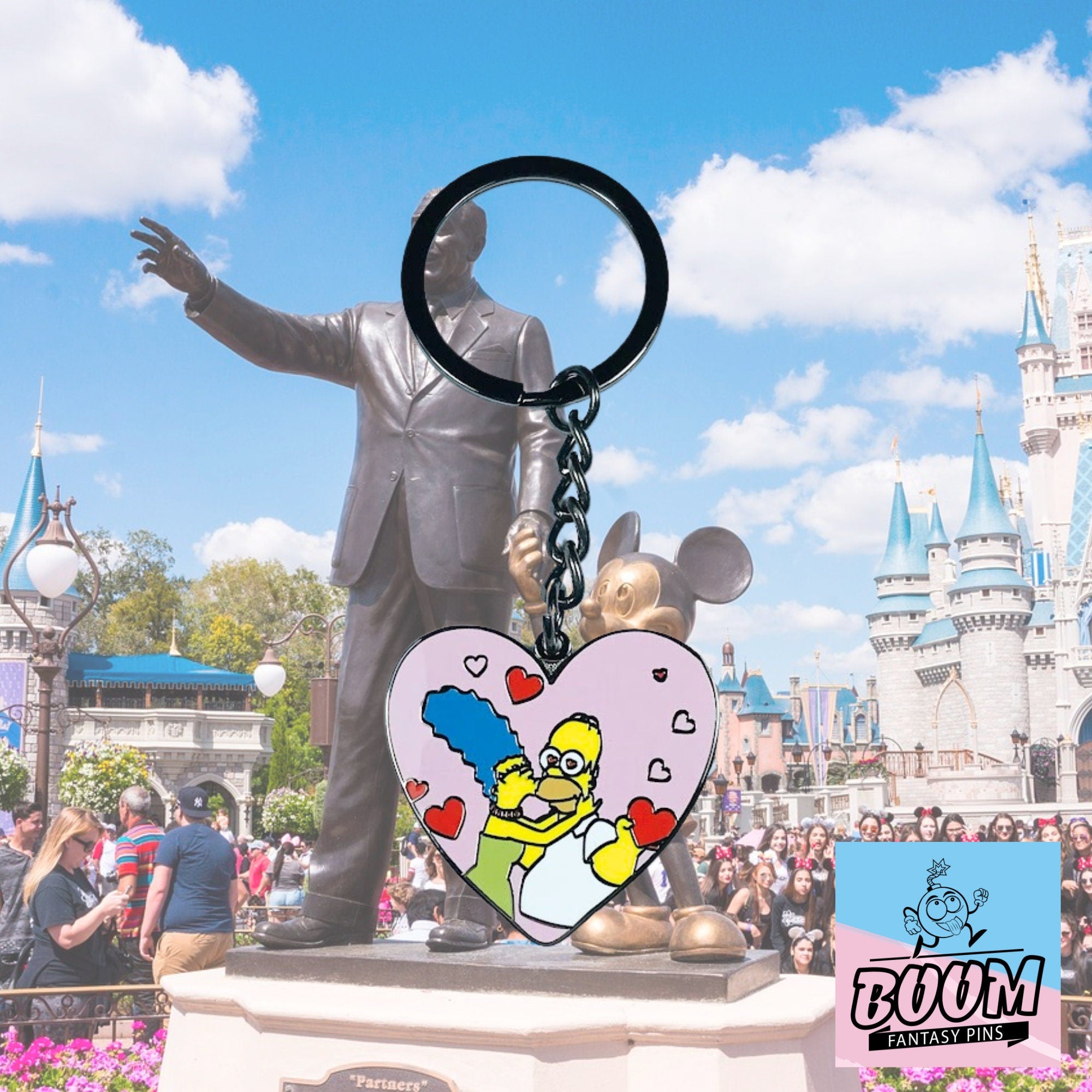 Llavero – Homer Simpson y Marge Simpson de Los Simpson – Disney Fantasy