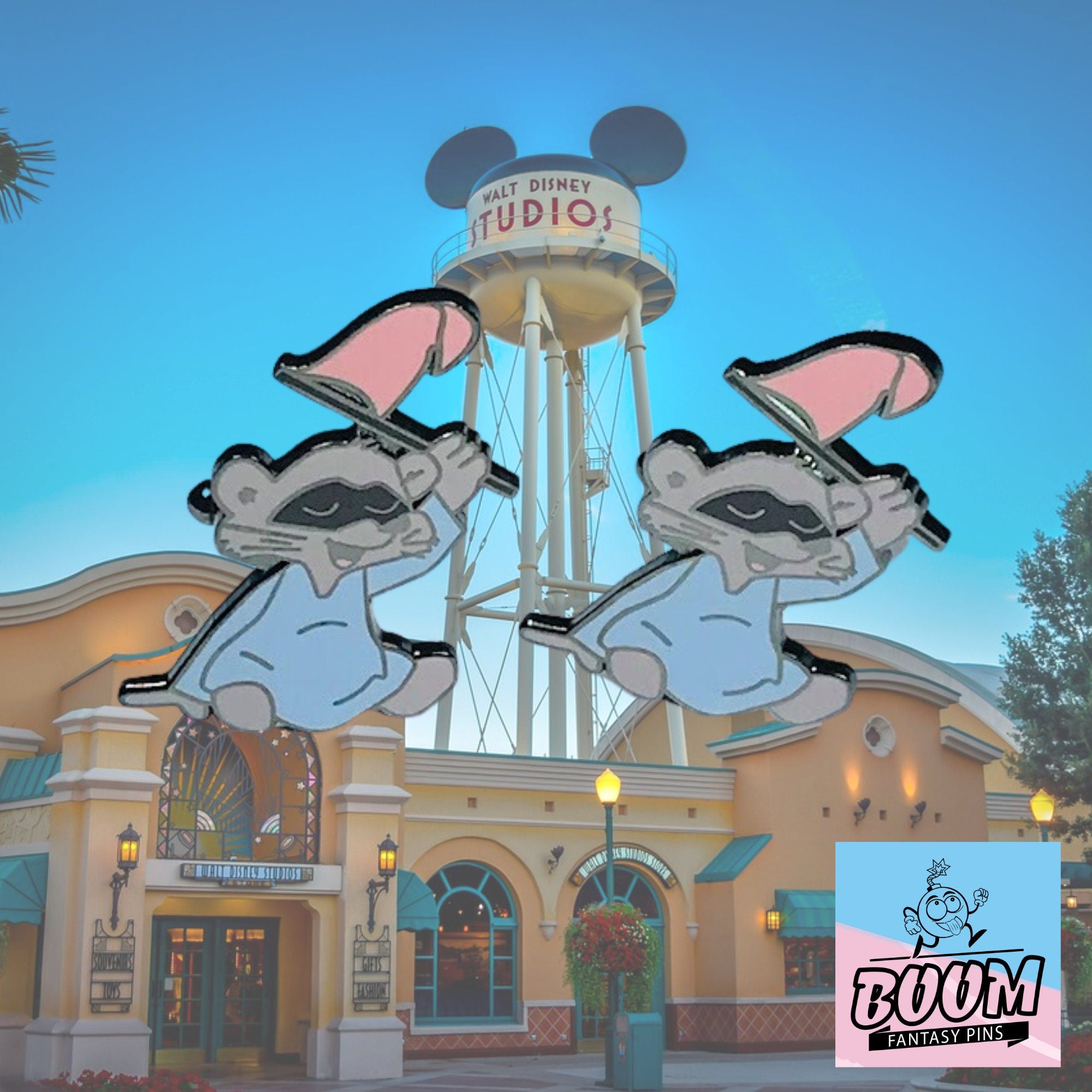 Cufflinks – Pink Flag Raccoon from Robin Hood – Disney Fantasy